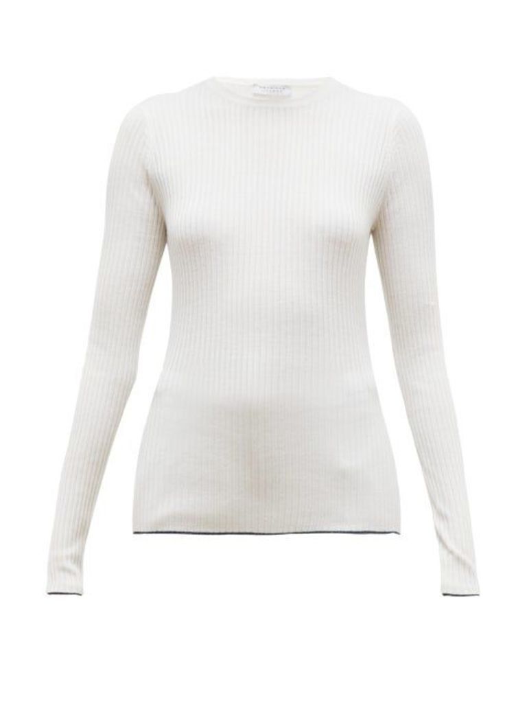 Gabriela Hearst - Browning Ribbed-knit Cashmere-blend Top - Womens - Ivory Multi