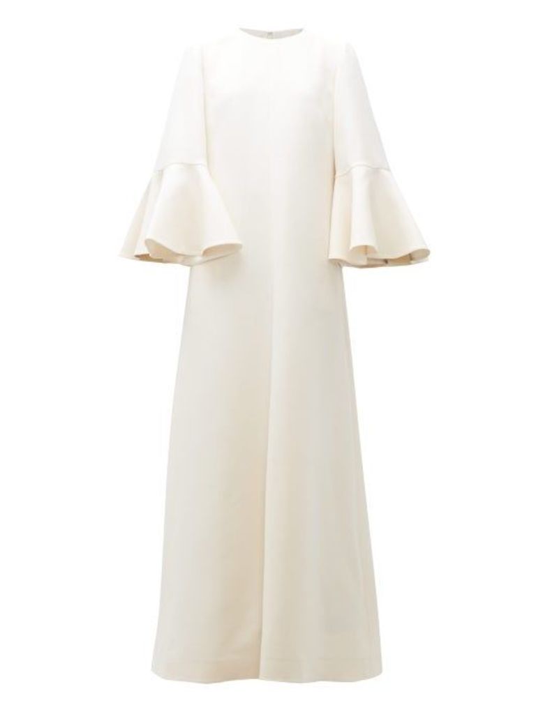 Valentino - Trumpet-sleeve Wool-blend Gown - Womens - Ivory