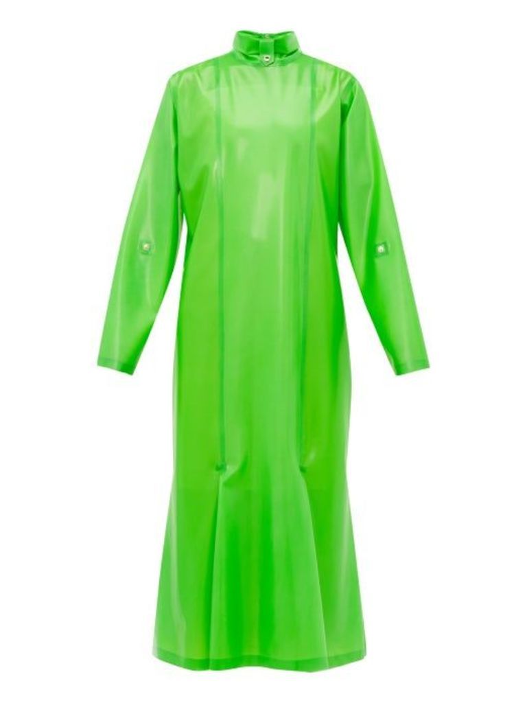 Christopher Kane - Gathered Latex Midi Dress - Womens - Green