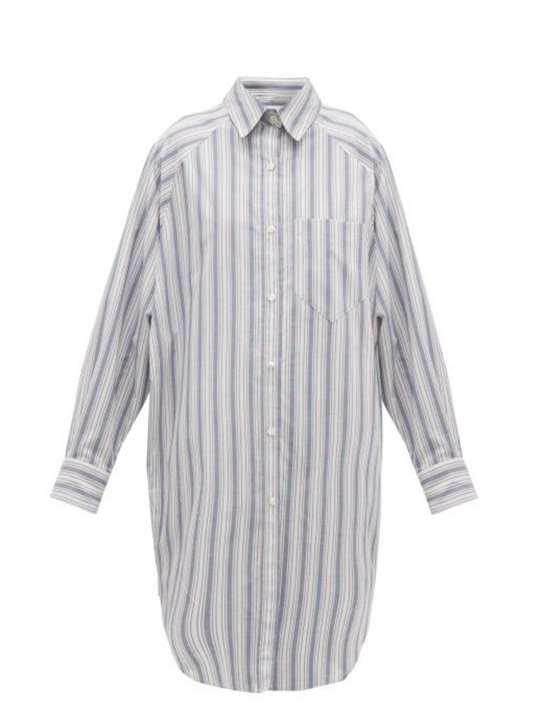 Isabel Marant Étoile - Sanders Striped Cotton Shirt Dress - Womens - Light Blue