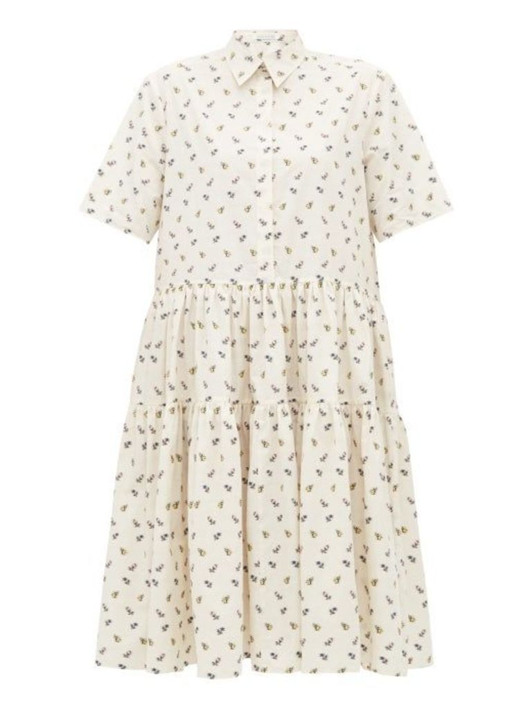 Cecilie Bahnsen - Primrose Floral-jacquard Cotton Dress - Womens - Ivory Multi