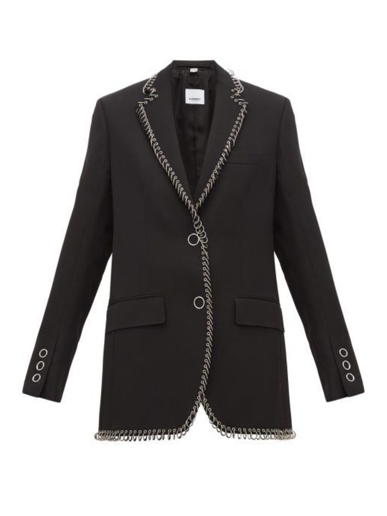 Burberry - Ring-embellished Single-breasted Wool Blazer - Womens - Black