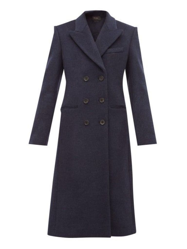Isabel Marant - Roleen Double-breasted Wool-blend Coat - Womens - Navy