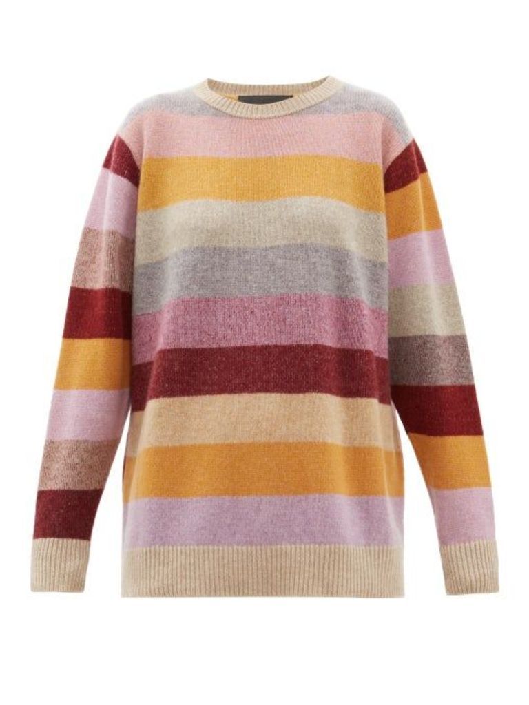 The Elder Statesman - Oversized Striped Cashmere Sweater - Womens - Multi