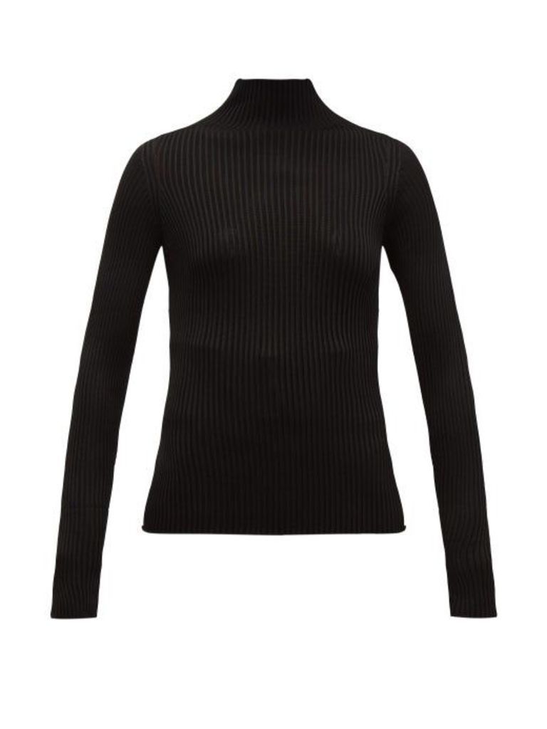Versace - High-neck Ribbed Sweater - Womens - Black