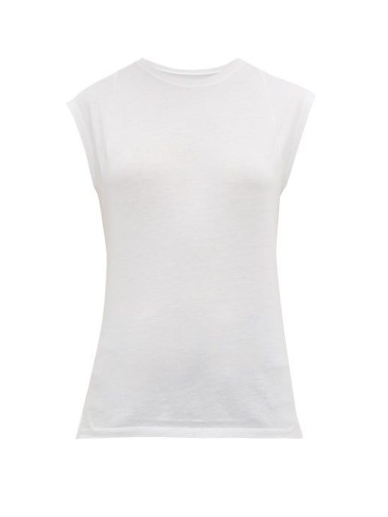 Frame - Le Mid Round-neck Cotton Tank Top - Womens - White