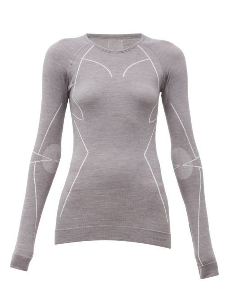 Falke - Long-sleeved Technical Wool-blend T-shirt - Womens - Grey