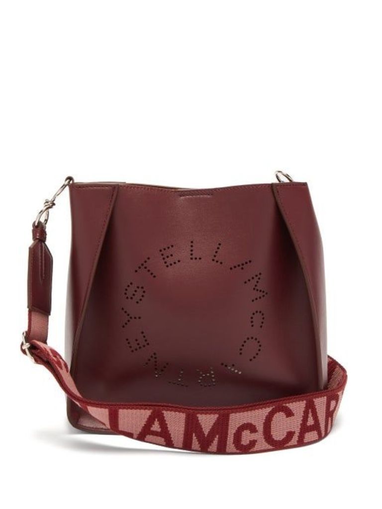 Stella Mccartney - Logo Strap Faux Leather Cross Body Bag - Womens - Burgundy