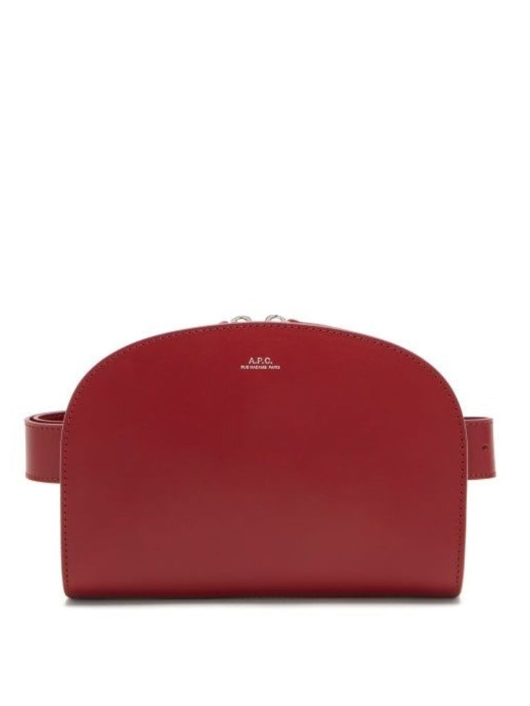 A.p.c. - Half-moon Smooth-leather Belt Bag - Womens - Red