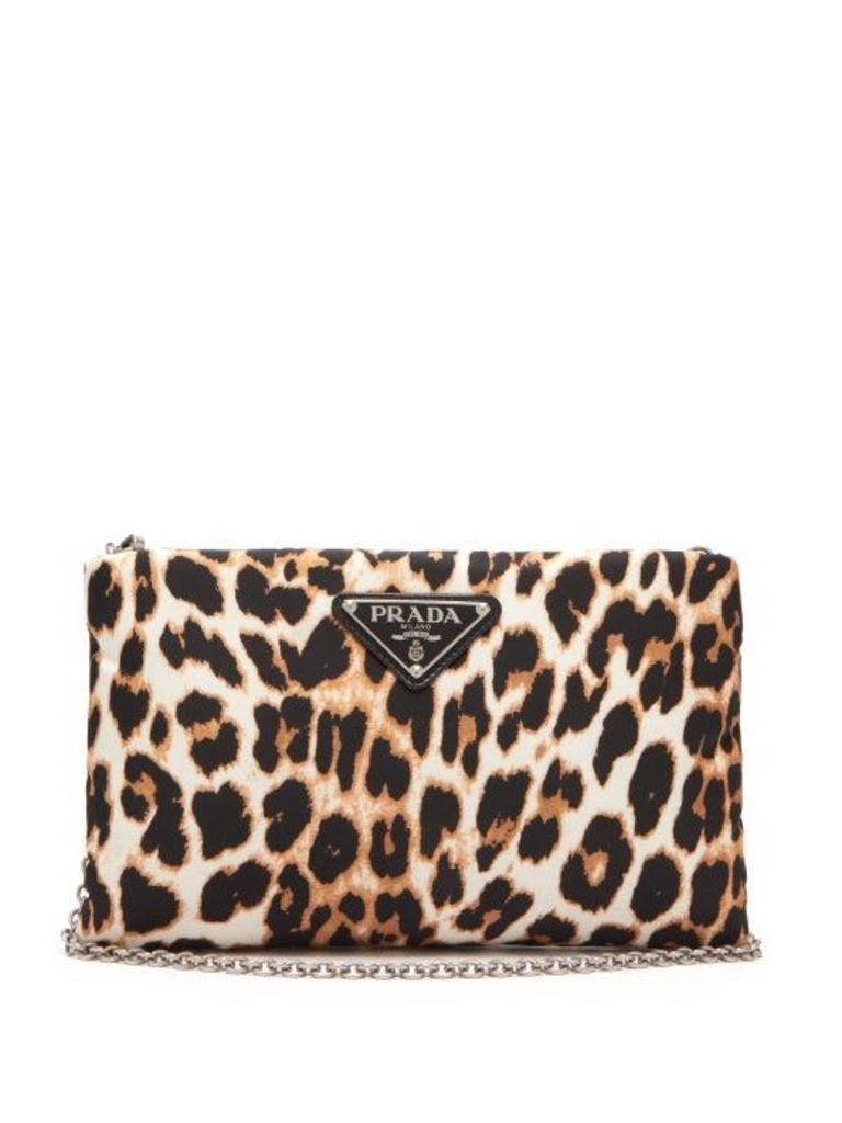 Prada - Leopard Print Nylon Cross Body Bag - Womens - Leopard