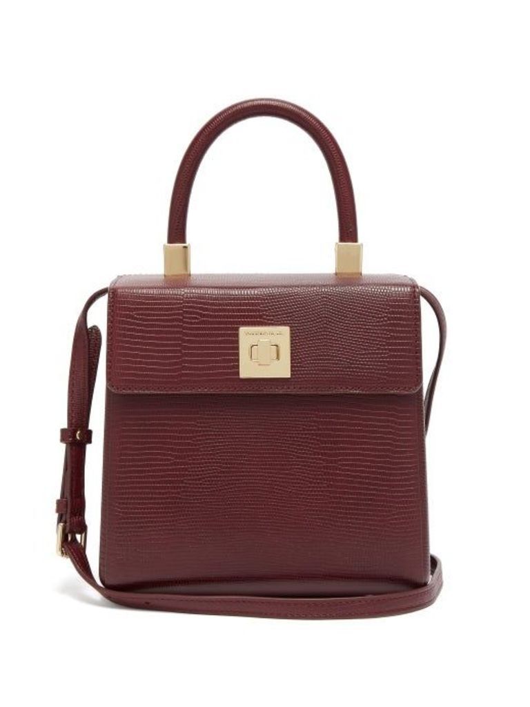 Sparrows Weave - The Classic Lizard-embossed Box Bag - Womens - Burgundy