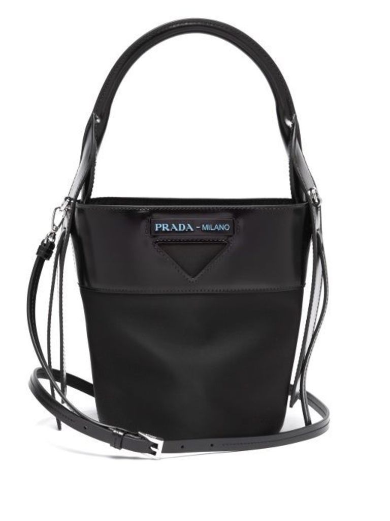 Prada - Nylon And Leather Bucket Bag - Womens - Black