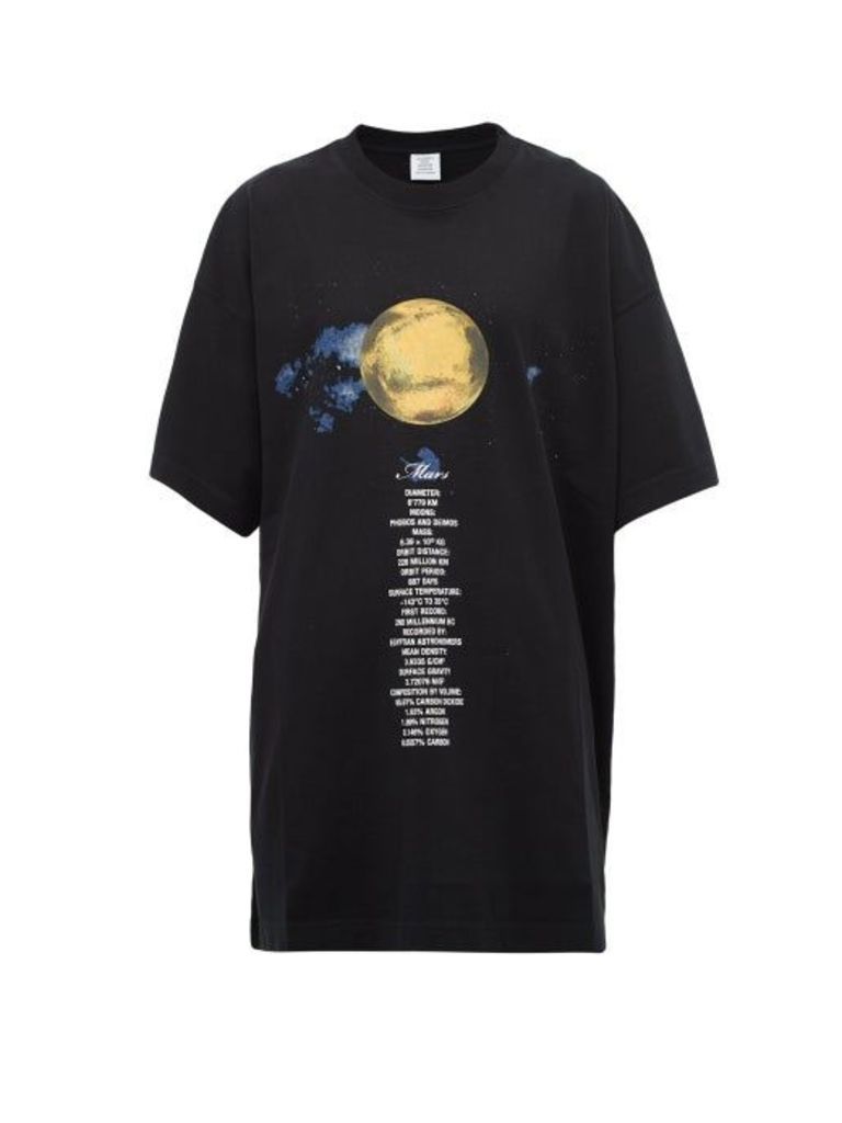 Vetements - Mars Oversized Cotton Jersey T Shirt - Womens - Black Multi