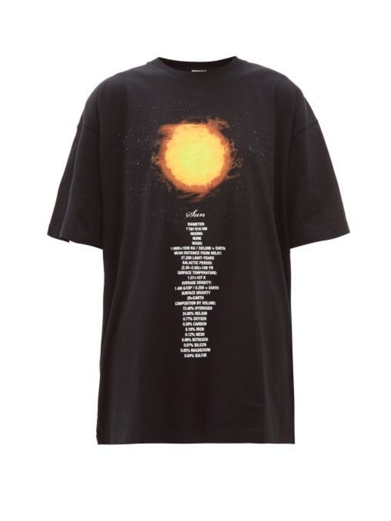 Vetements - Sun Oversized Cotton Jersey T Shirt - Womens - Black Multi