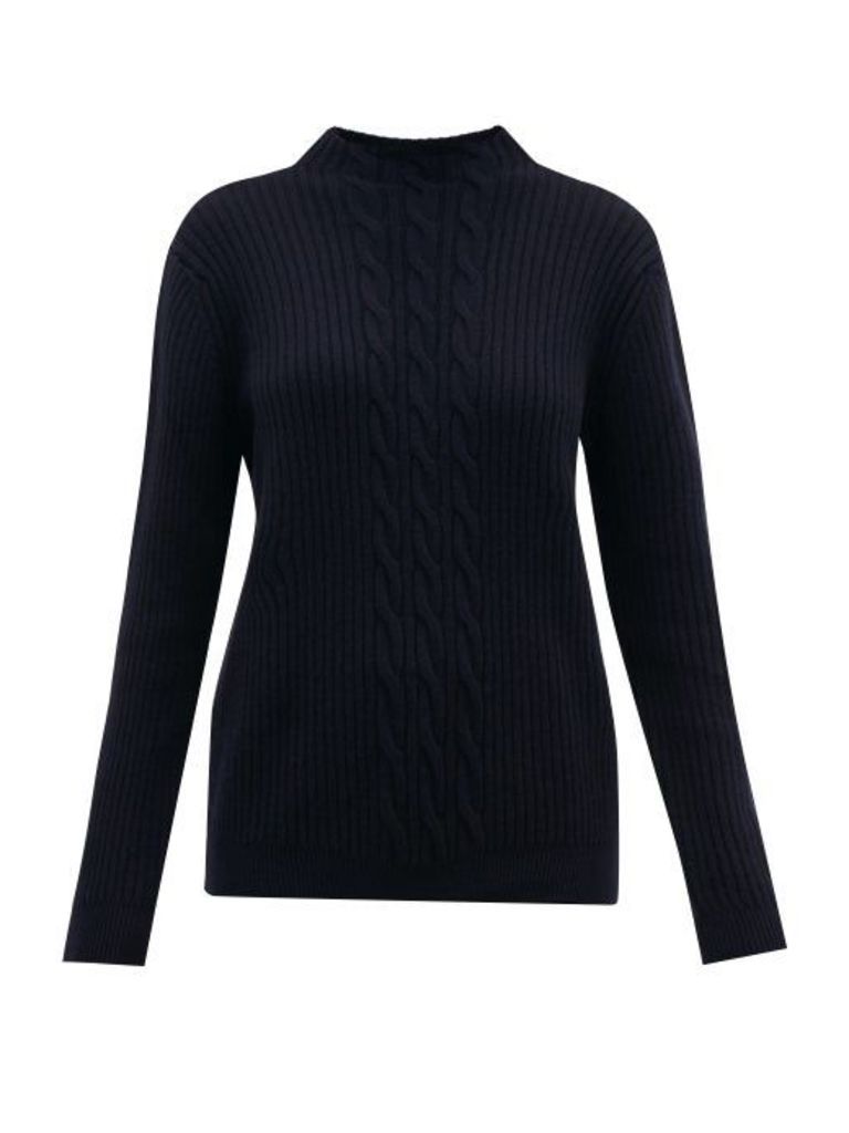 A.p.c. - Nico Cable-knit Wool-blend Sweater - Womens - Navy
