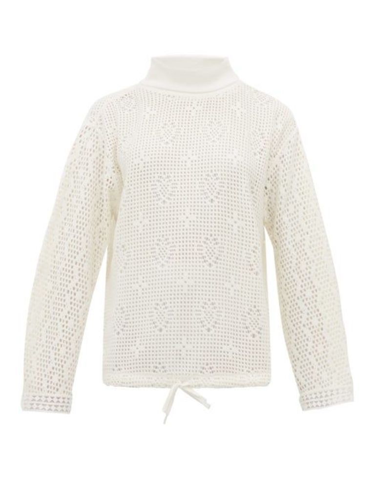 See By Chloé - Roll-neck Lace-knit Top - Womens - White
