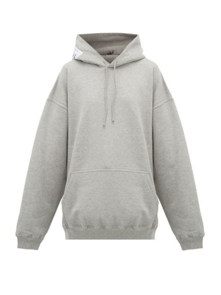 Vetements - Atelier-patch Cotton Hooded Sweatshirt - Womens - Grey