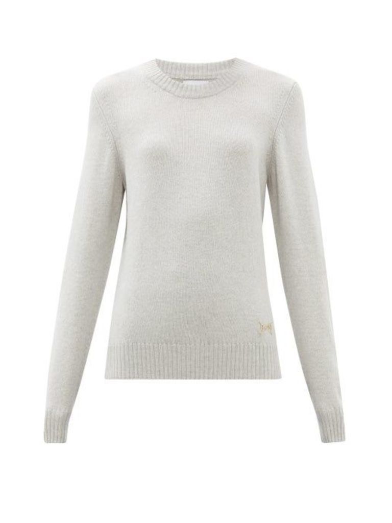 Barrie - Logo-plaque Cashmere Sweater - Womens - Light Grey