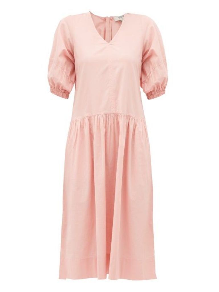Sea - Rumi V-neck Cotton Dress - Womens - Pink