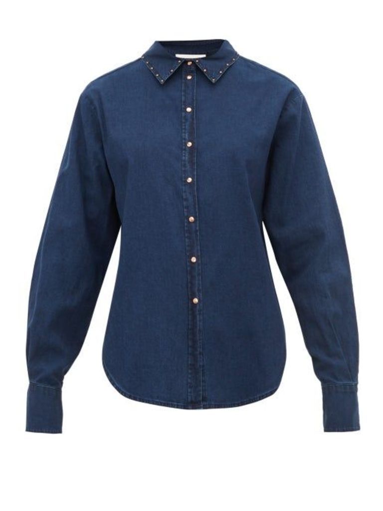 See By Chloé - Studded Cotton-chambray Shirt - Womens - Denim