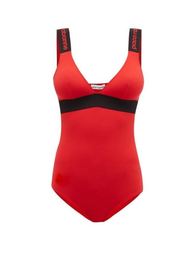 Paco Rabanne - Logo-jacquard Jersey Bodysuit - Womens - Red