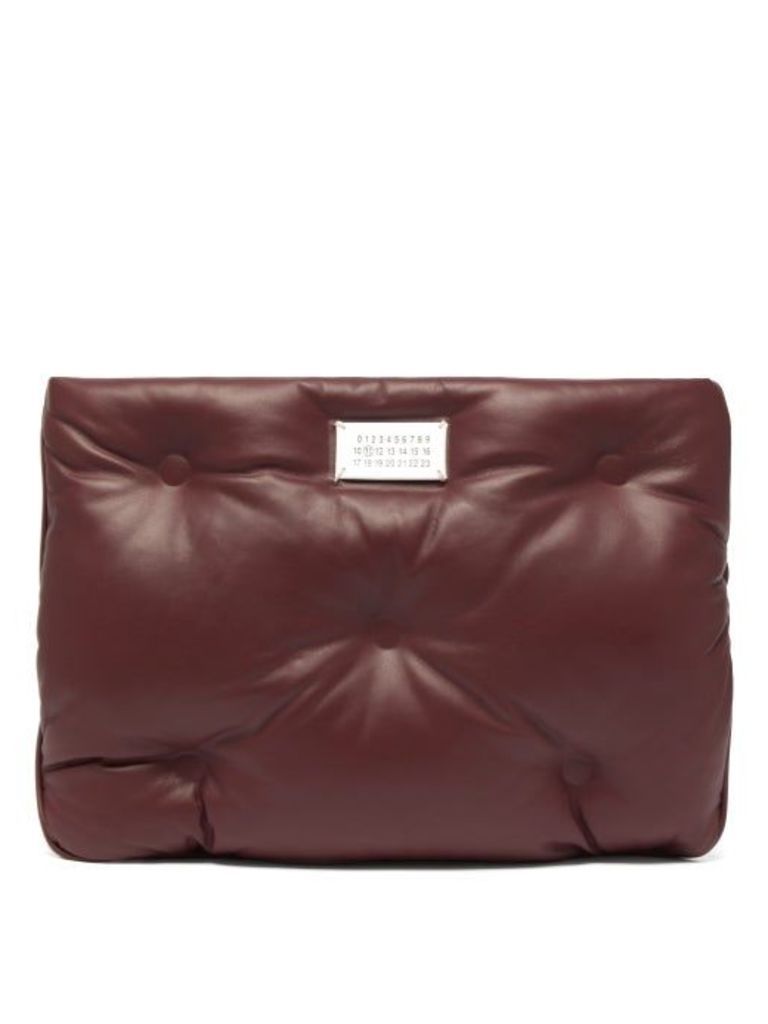 Maison Margiela - Glam Slam Quilted Leather Pouch - Womens - Burgundy