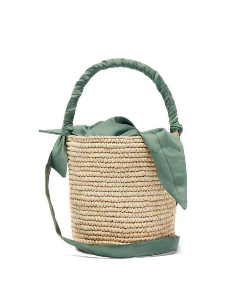 Sensi Studio - X Loulou De Saison Baby Straw Bucket Bag - Womens - Light Green