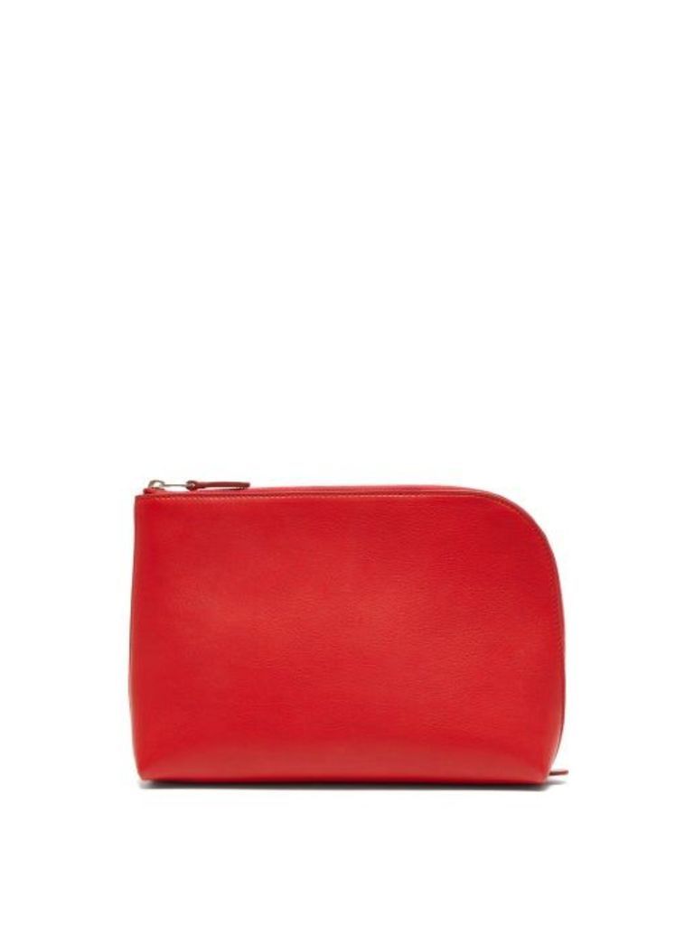 The Row - Square Pochette Medium Leather Clutch - Womens - Red