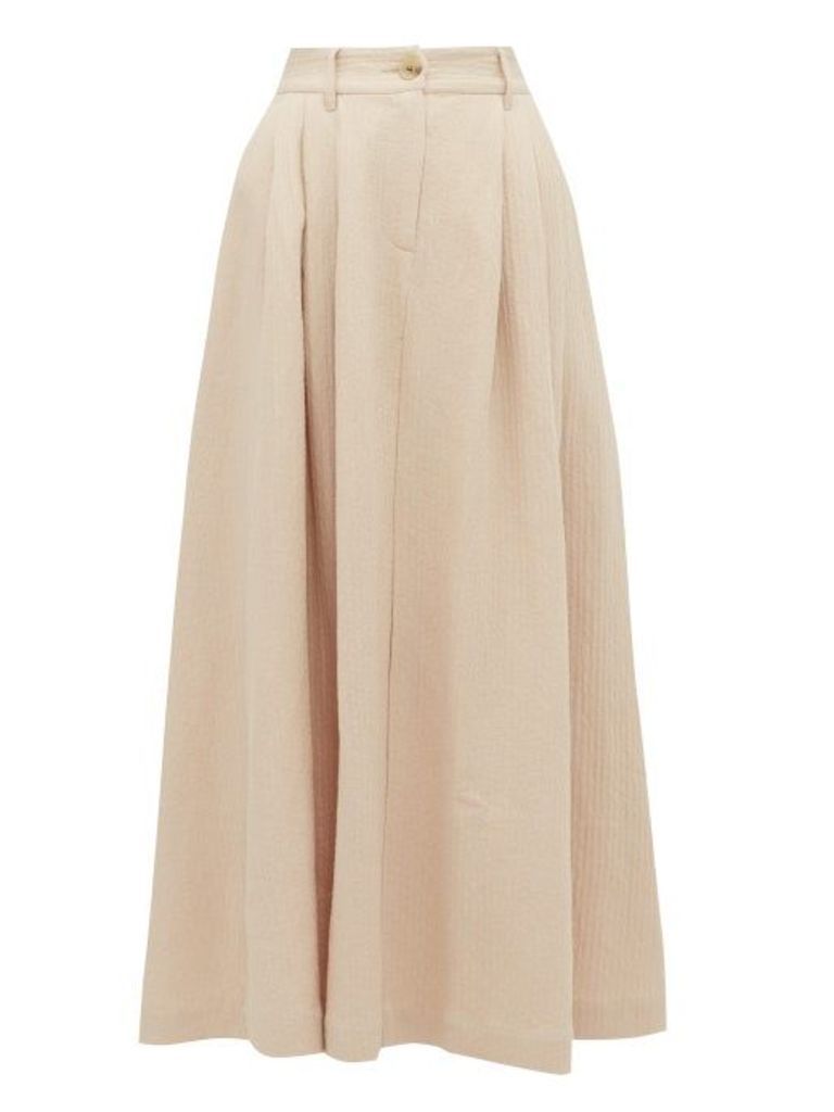 Mara Hoffman - Tulay Pleated Organic Cotton-blend Midi Skirt - Womens - Light Pink