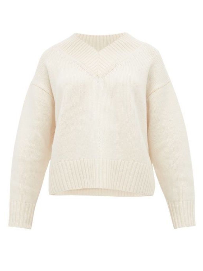 Joseph - V-neck Wool-blend Sweater - Womens - Ivory