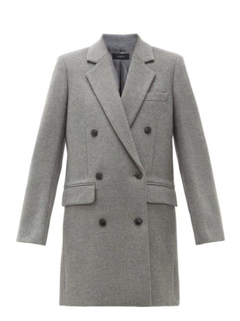 Joseph - Elkins Double Breasted Wool Blend Coat - Womens - Grey