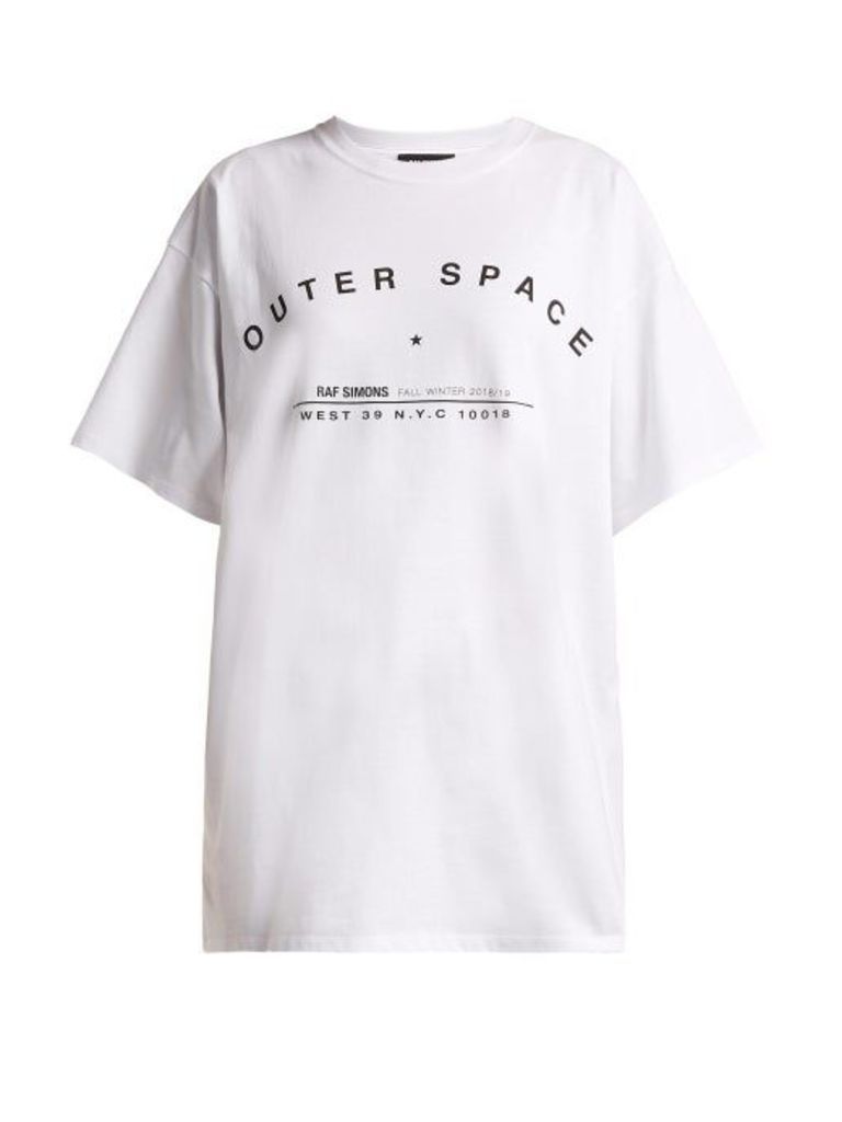 Raf Simons - Outer Space Print Cotton T Shirt - Womens - White