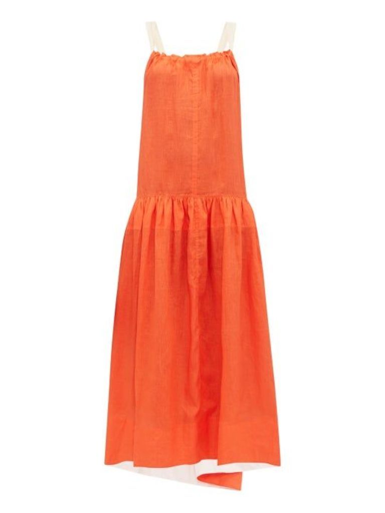 Lee Mathews - Hana Open Back Linen Maxi Dress - Womens - Orange
