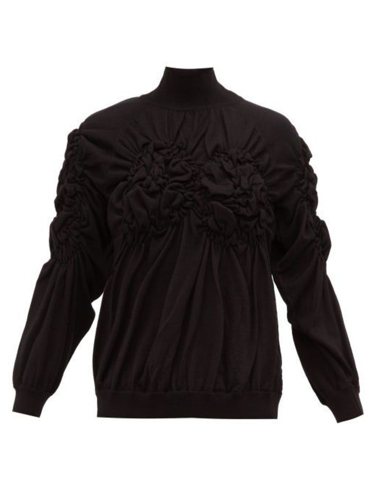 Simone Rocha - Gathered Wool-blend Sweater - Womens - Black