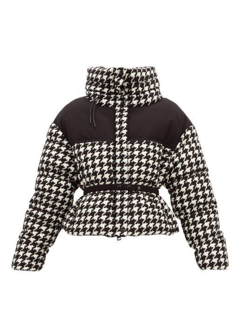 Moncler - Cropped Houndstooth Down Jacket - Womens - Black White