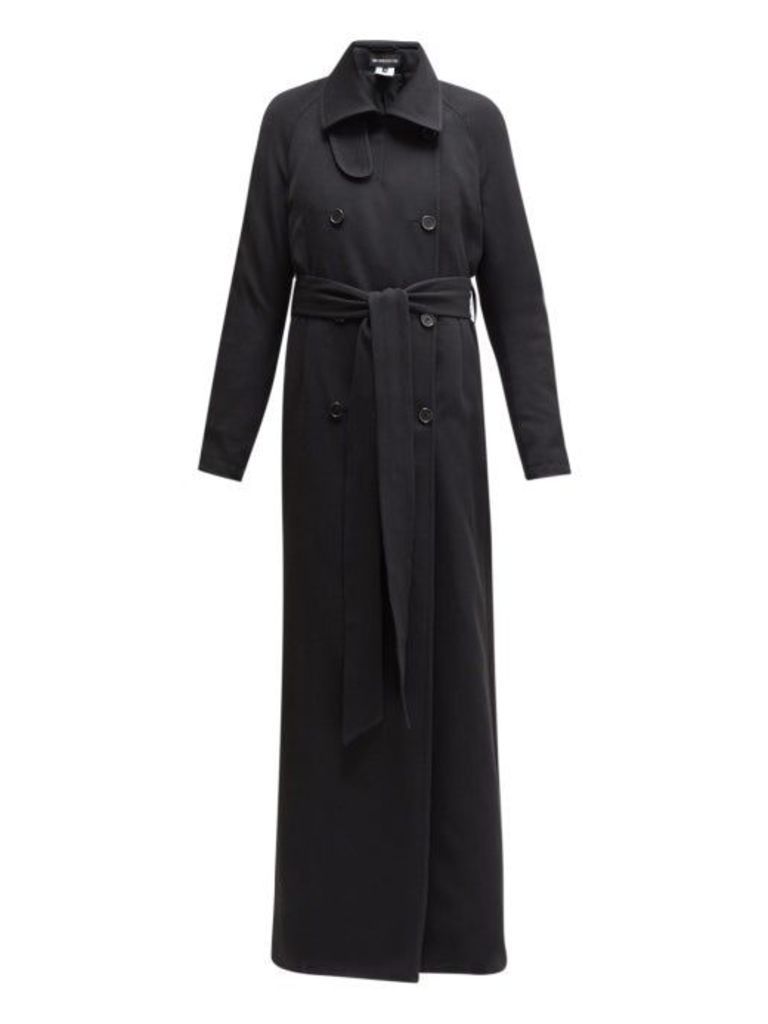 Ann Demeulemeester - Longline Wool-blend Twill Trench Coat - Womens - Black