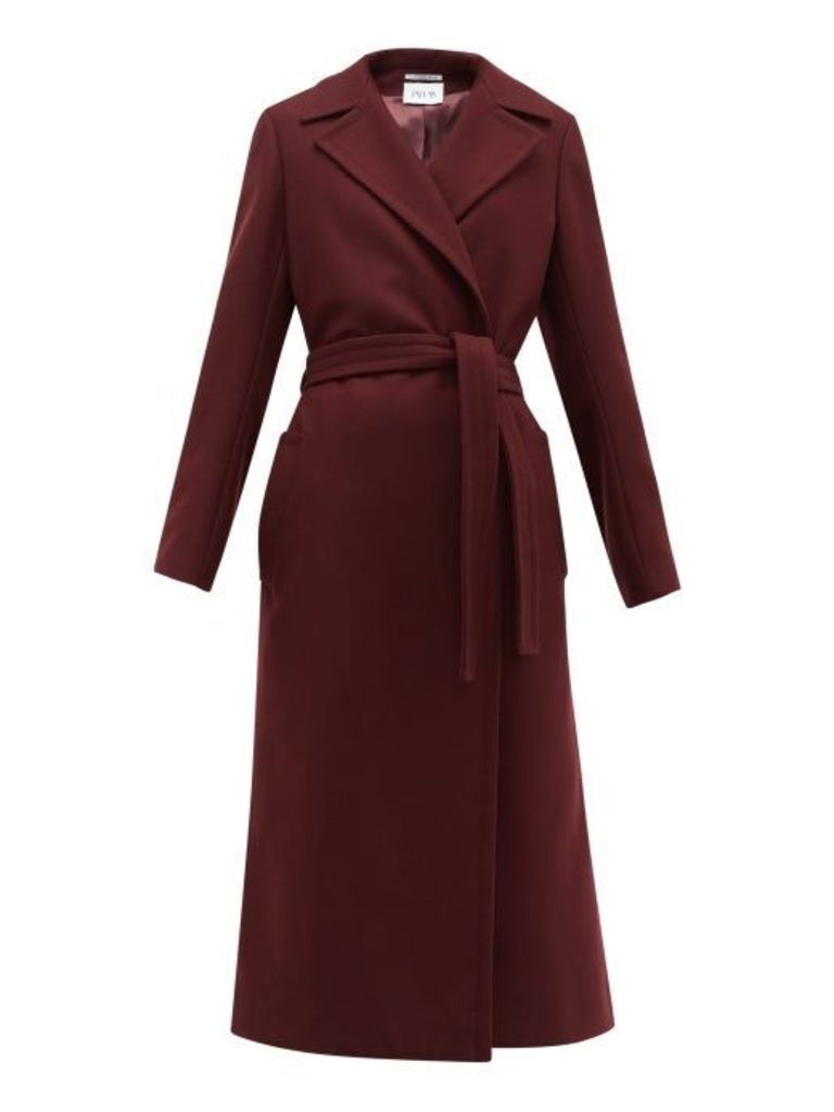 Pallas X Claire Thomson-jonville - Franklin Single-breasted Wool-blend Coat - Womens - Burgundy
