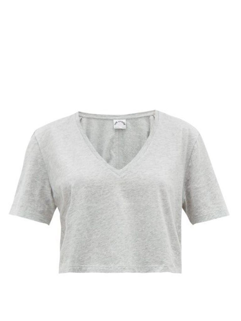 The Upside - Annie Cropped Cotton T-shirt - Womens - Grey