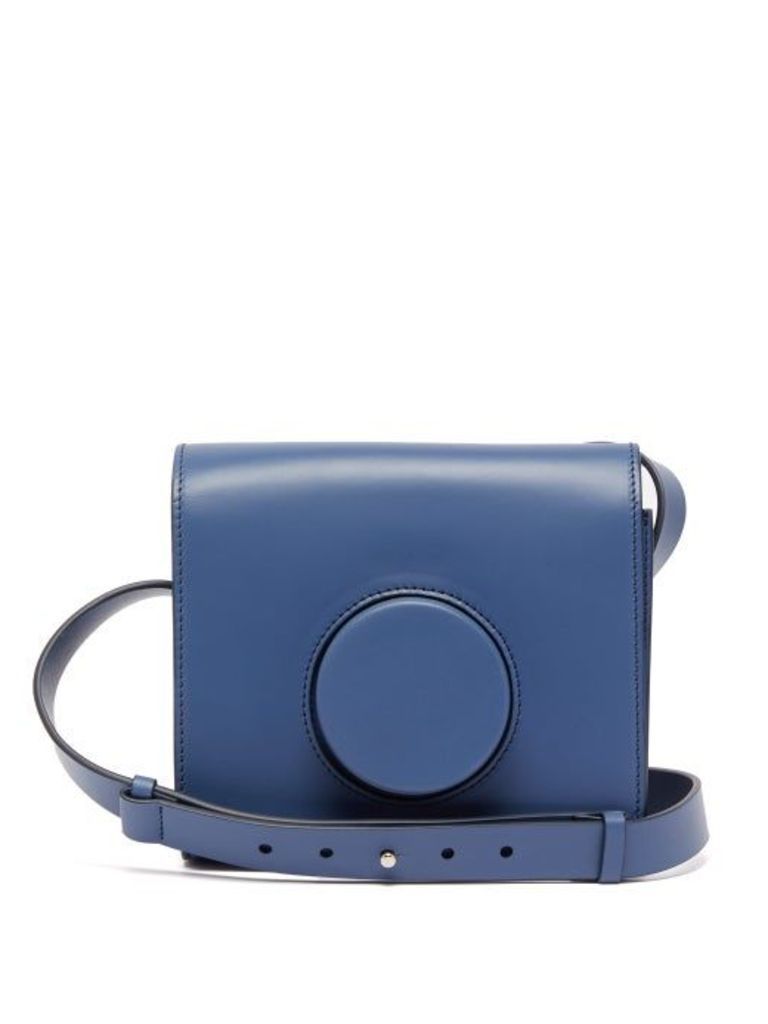 Lemaire - Camera Cross-body Leather Bag - Womens - Blue