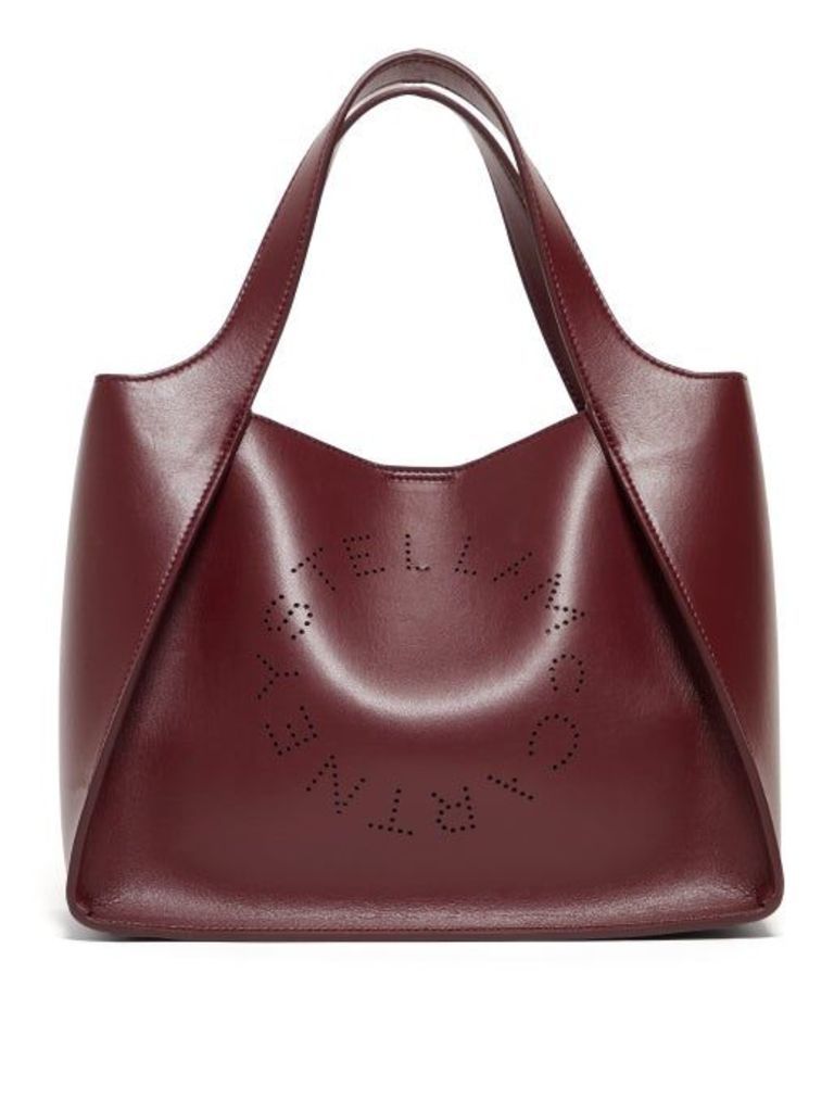 Stella Mccartney - Stella Perforated Logo Faux Leather Tote Bag - Womens - Burgundy