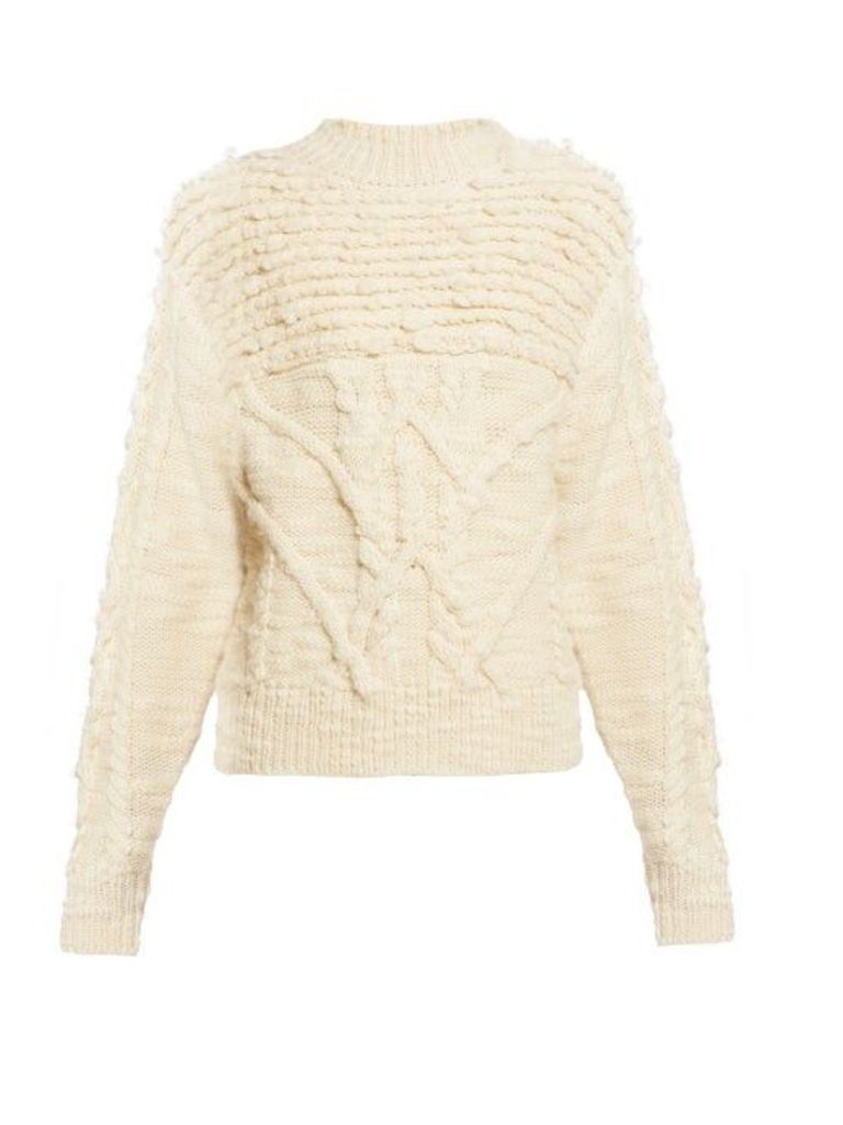 Isabel Marant Étoile - Ryder Wool Cable Knit Sweater - Womens - Ivory