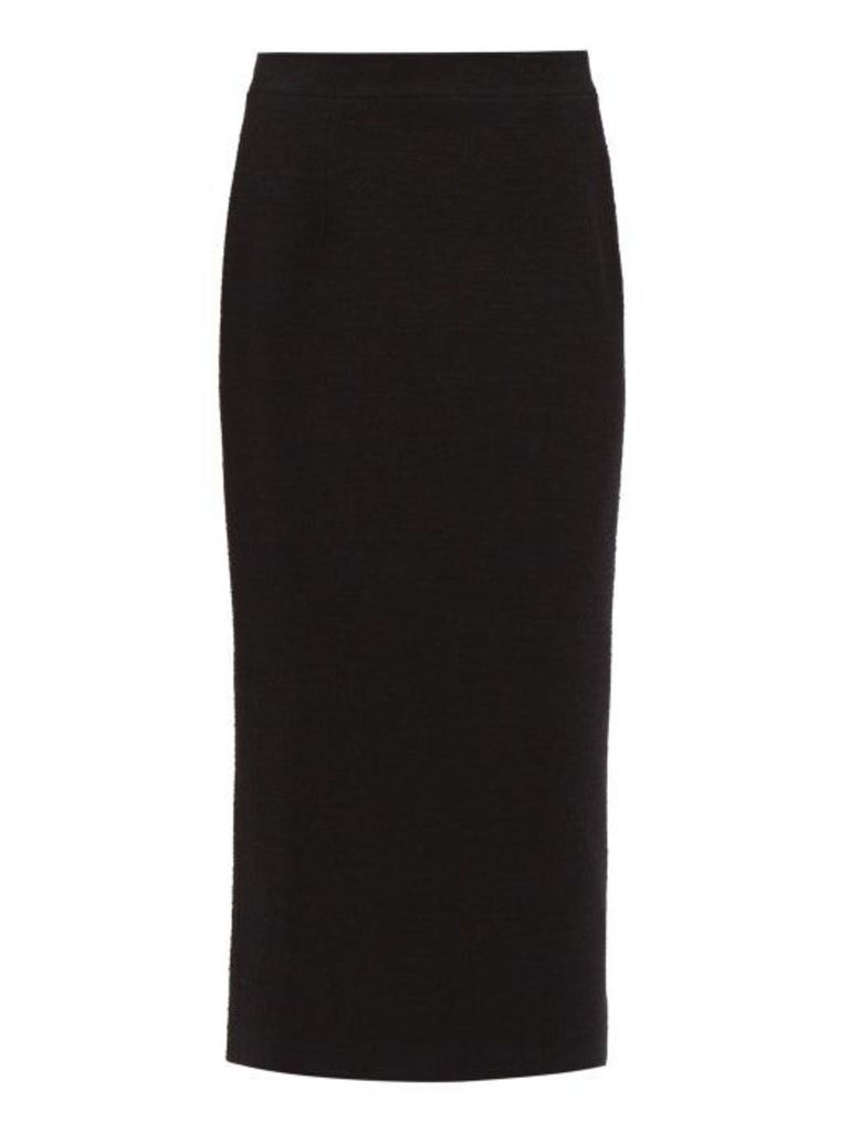 Alessandra Rich - Wool-blend Bouclé Pencil Skirt - Womens - Black