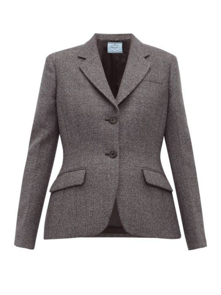 Prada - Galles Mouline Wool-blend Blazer - Womens - Grey
