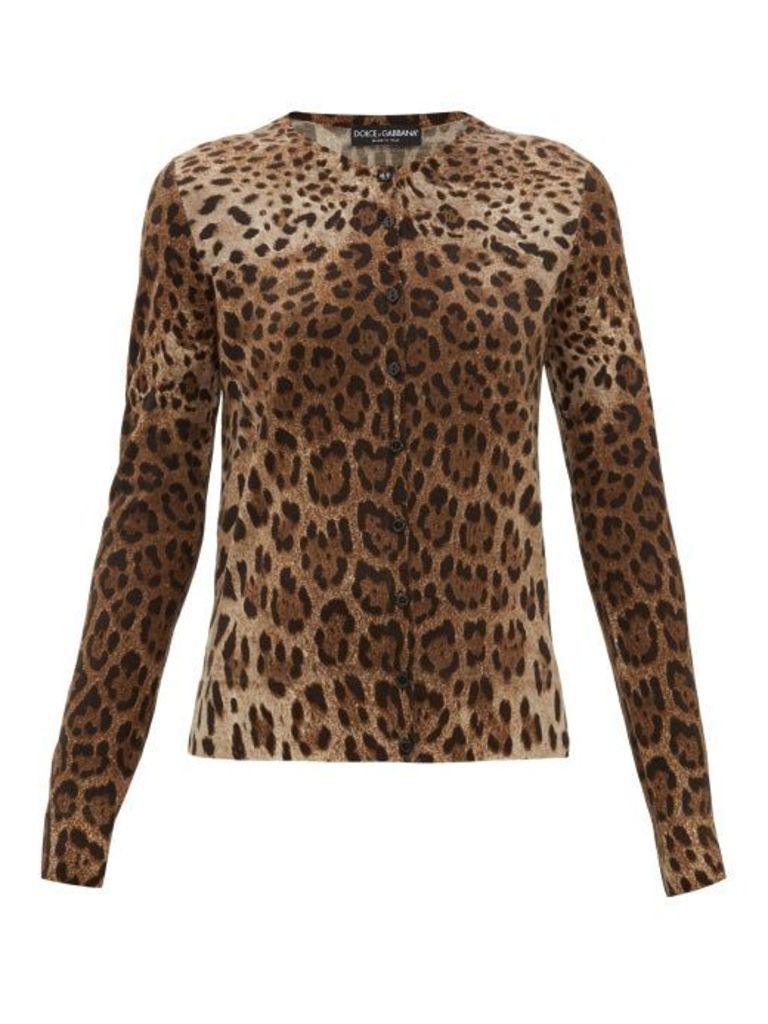 Dolce & Gabbana - Leopard-print Virgin-wool Cardigan - Womens - Leopard