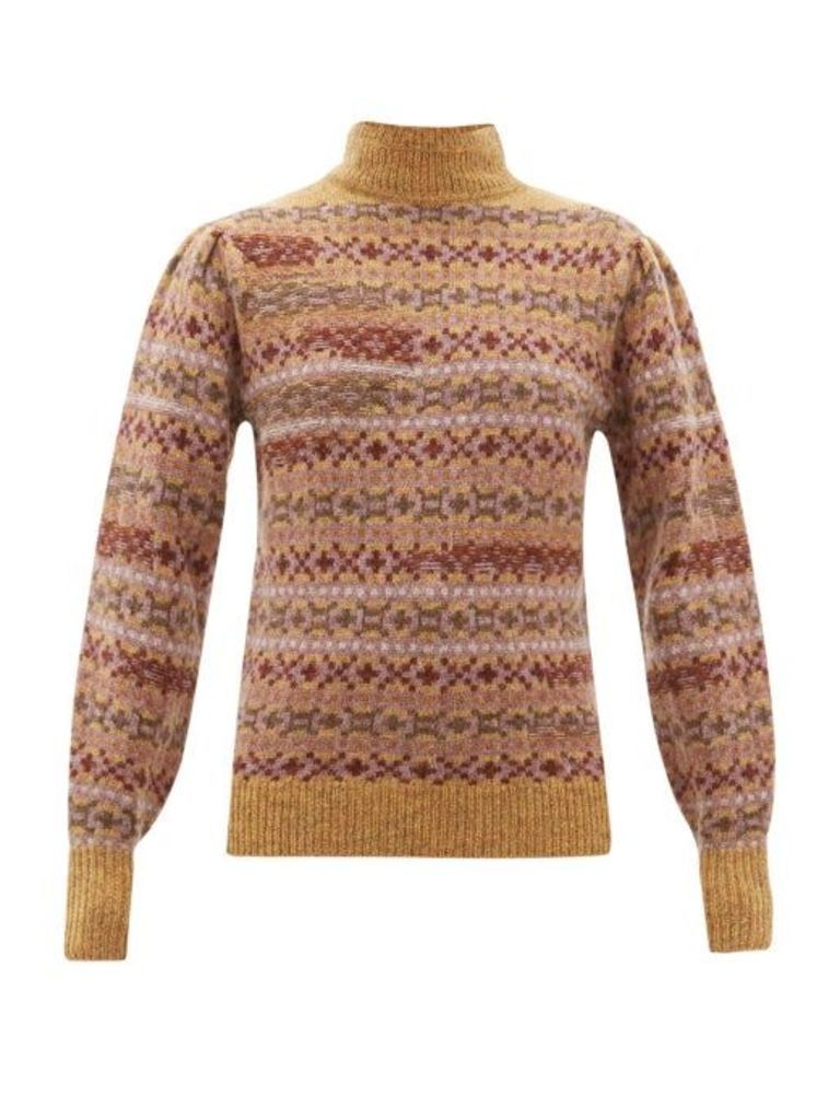 Isabel Marant Étoile - Ned Fair Isle-knitted Wool Sweater - Womens - Brown Multi