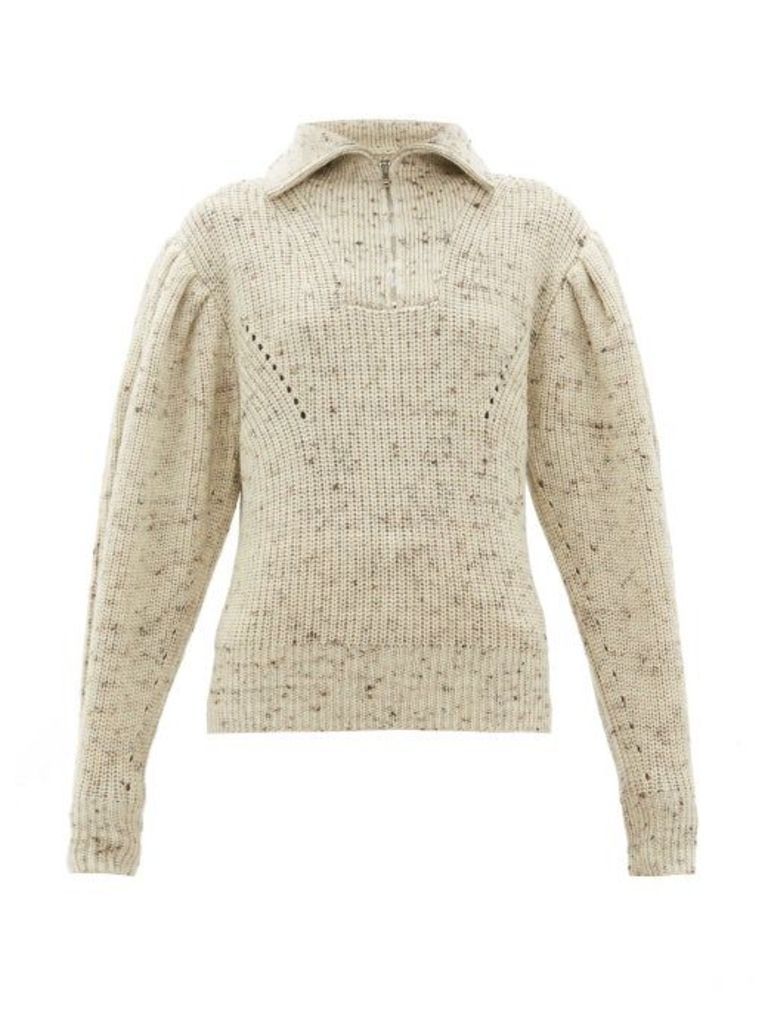 Isabel Marant - Kuma Puff-sleeve Wool Sweater - Womens - Ivory