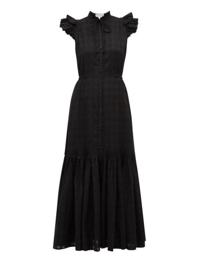 Apiece Apart - Pacifica Check-jacquard Cotton Maxi Dress - Womens - Black