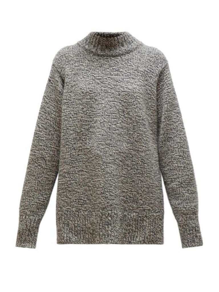 The Row - Edmund Mock-neck Cashmere Sweater - Womens - Grey Multi