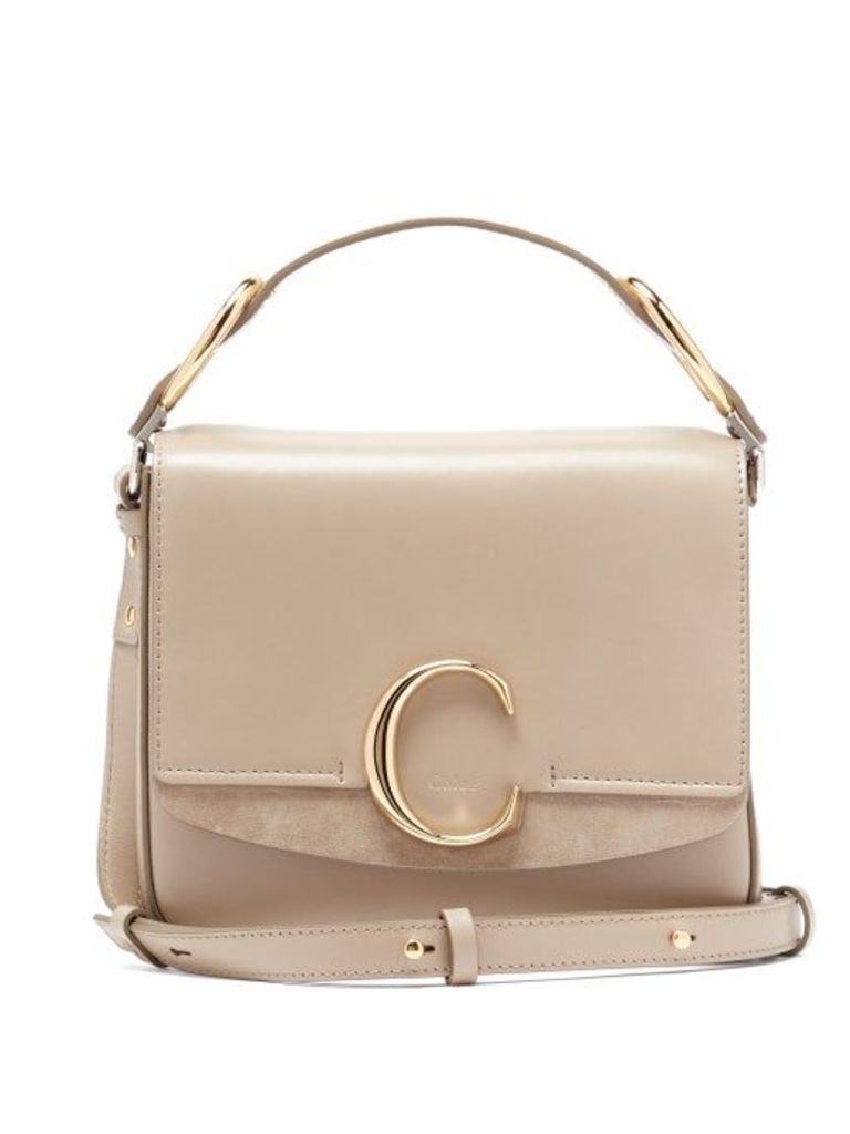 Chloé - The C Small Leather Shoulder Bag - Womens - Grey
