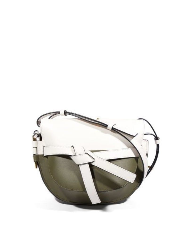 Loewe - Gate Mini Colour-block Leather Cross-body Bag - Womens - White Multi